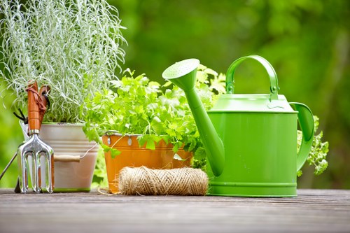 Gardener preparing a booked garden service
